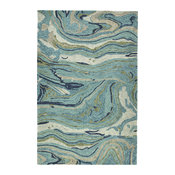 Kaleen Marble MBL03-65 Hand-Tufted Rug, Teal, 8'x11'
