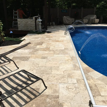 Geist travertine pool deck
