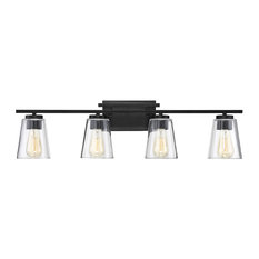 Vanity Fixture, Matte Black, 4-Light