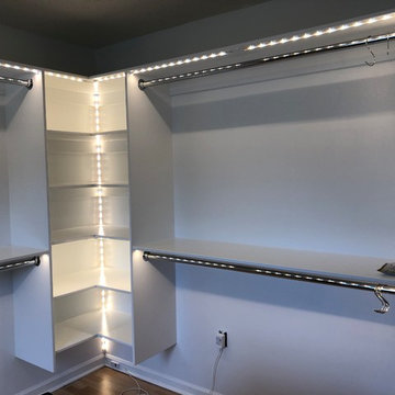 Custom Shoe and Boot Storage - LED Lighting - Master Closet