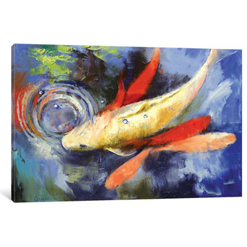 "Koi And Water Ripples" by Michael Creese, Canvas Print, 26x18"