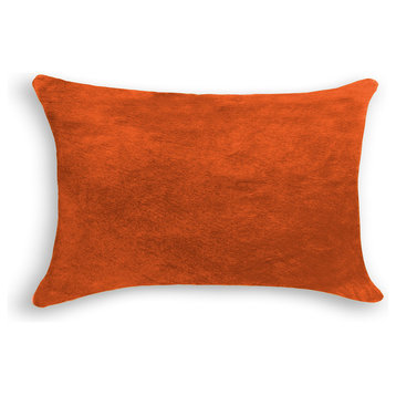 Torino Cowhide Pillow, Orange, 12"x20"