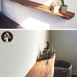 Black Walnut Live Edge Floating Shelf (floating bracket included) - Shelving