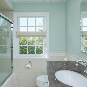 New White Window in Pretty Bathroom - Renewal by Andersen NJ / NYC