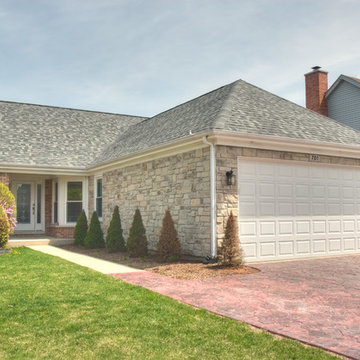 Exterior Stone Veneer using Cobblestone and Ledge Stone Veneer