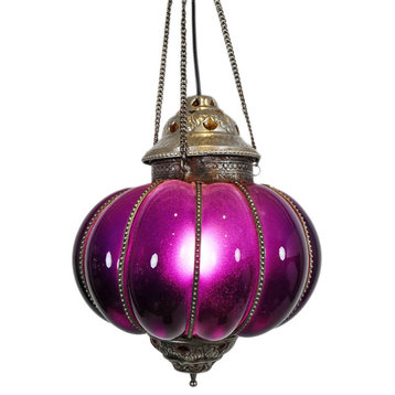 Consigned Purple Pumpkin Lantern Medium