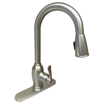 Banner Dual Setting Pull Down Spray Kitchen Faucet, Brushed Nickel