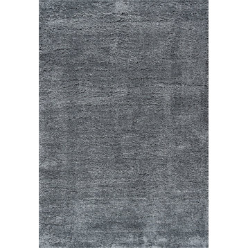 Groovy Solid Shag Rug, Gray, 4'x6'