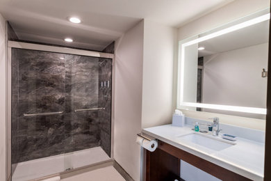 Bathroom shower glass partition