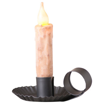 Chamberstick Candleholder in Smokey Black