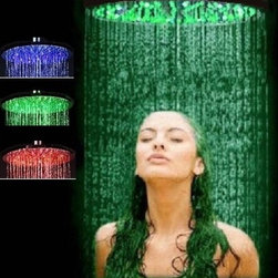 Fontana 16" Oil Rubbed Bronze Round Color Changing LED Rain Shower Head - Showerheads And Body Sprays