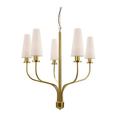 Mea Brass 5-Light Chandelier With Shades