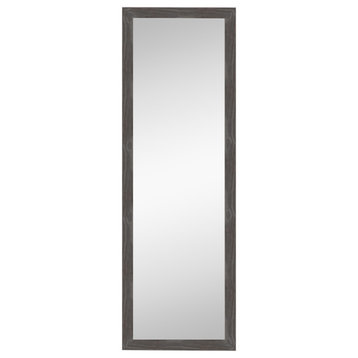 Woodridge Rustic Grey Non-Beveled Wood Full Length On the Door Mirror 17x51 in.