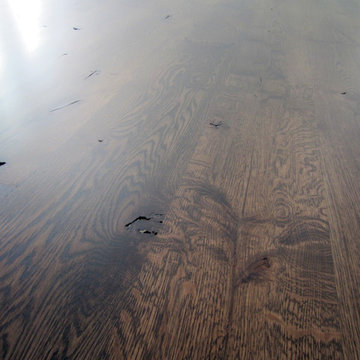 AMAGANSETT: 10" COUNTRY GRADE WHITE OAK INSTALLED, FINISHED W EBONY/ESPRESSO MIX
