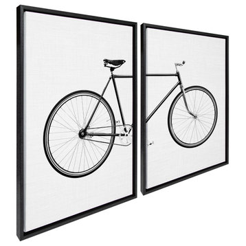 Sylvie Bicycle Framed Canvas by Simon Te of Tai Prints, Black 2 Piece 23x33