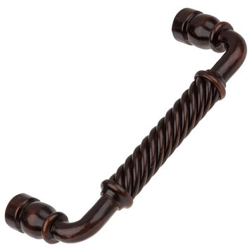 5" Screw Center Twisted Steel Cabinet Pull, Set of 10, Oil Rubbed Bronze
