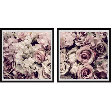 Dusty Pink Roses Diptych, 48"x24"