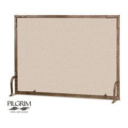 Old World Flat Panel Screen in Forged Iron - Fireplace Accessories