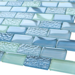 Pool Wave Crystal Subway Glass Mosaic Tiles Collection - Home Accessories & Decor