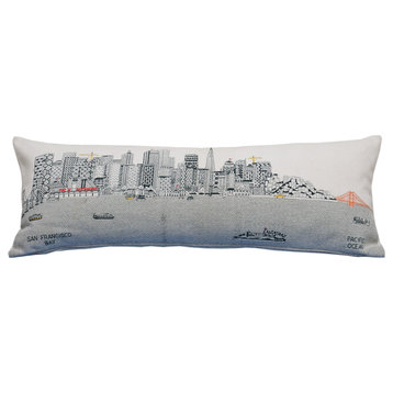 Beyond Cushions San Francisco Daytime Skyline Queen Size Embroidered Pillow