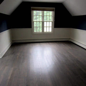 NISSEQUOGUE:  CUSTOM GREY STAIN ON RED OAK - BONA TRAFFIC HD POLY