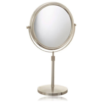 Jerdon JP4045C 9-Inch Tabletop Two-Sided Swivel Vanity Mirror with 5x Mag, Nicke