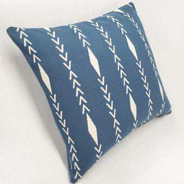 Diamond Ray Throw Pillows with Polyfill Insert, Blue, 20"x20"