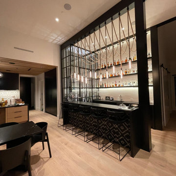 Costa Mesa Orange County Modern Custom Bar Wine Cellar Wine Room Glass Metal