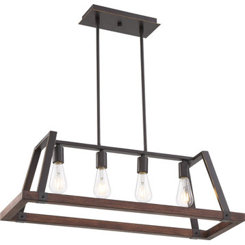 Nuvo Lighting 60/6884 Outrigger 4 Light 32"W Linear Chandelier - Mahogany