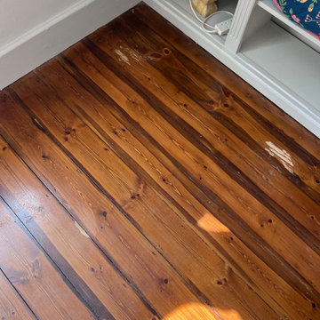 Before: 100 Year Old Pine Floor Restoration