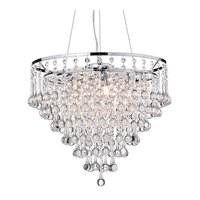 Kailee 5-Light Cascading Crystal Chandelier Chrome Finish Ceiling Fixture