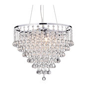 Kailee 5-Light Cascading Crystal Chandelier Chrome Finish Ceiling Fixture