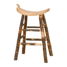 Furniture Barn USA - Rustic Hickory Western Saddle Stool, Counter Height - Bar Stools and Counter Stools