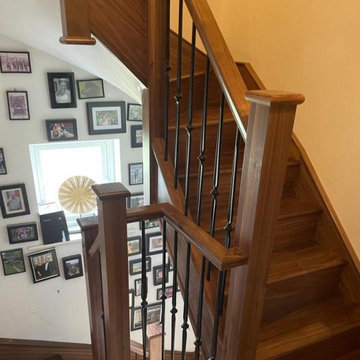 Walnut Staircase Renovation | Buckingham Metal SPindles | Ely, Cambridgeshire