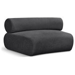 Meridian Furniture - Bale Chenille Fabric Upholstered Modular, Gray - Experience the perfect fusion of style and coziness with this Bale grey chenille fabric modular chair, a standout piece from the Bale collection. A seamless combination of form and function, this chair offers an inviting place to relax and curl up with a good book. Its luscious soft grey chenille upholstery exudes sophistication and provides unrivaled comfort. The chair's upholstery has a cross-hatched design for a unique texture, adding to its aesthetic beauty in the living room, study, or lounge.
