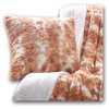 Faux Fur Orange Brown Euro Throw Pillow Cover, 26" X 26"