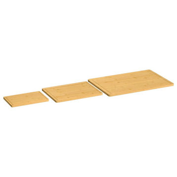 vidaXL Cutting Board Set 3 Piece Rectangular Chopping Serving Board Bamboo