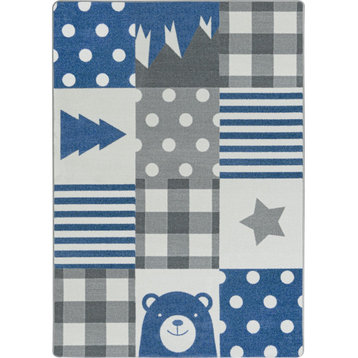 Patchwork Boy 3'10" x 5'4" area rug in color Blue Skies