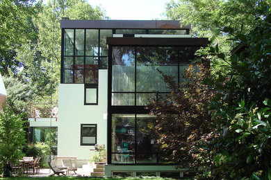 Design ideas for a modern two-storey exterior in DC Metro.