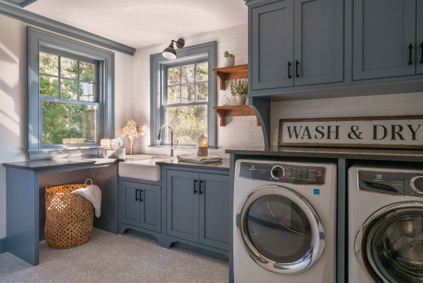 Farmhouse Laundry Room by Windhill Builders