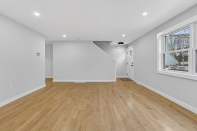 Example of a minimalist living room design in Boston