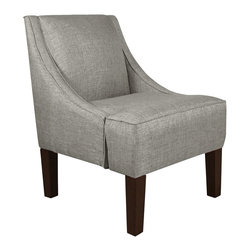 Universal Lighting and Decor - Uptown Groupie Pewter Fabric Swoop Armchair - Bar Stools And Counter Stools