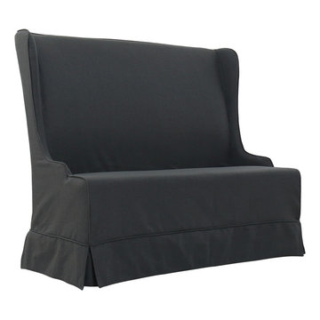 ATLANTIC BEACH DINING BENCH - CHARCOAL LINEN