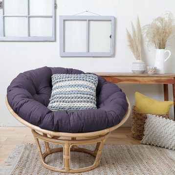 Sorra Home Indoor Dark Lilac Round Papasan Cushion 44 x 44 x 4