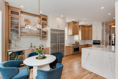 Example of a transitional dining room design in Charlotte