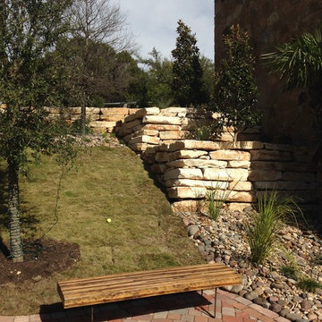 Limestone Boulder Wall and Plantings
