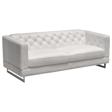 Elizabethet Leather Sofa, White