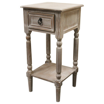 Urban Designs Ella Rustic Weathered Wooden Night Stand Accent Table