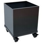 Nice Panter - Square Aluminum Planter on Casters, Grey - Planters are shaped from metal by skilled craftsmen utilizing precise folding of the metal to create a planter that uses no welding during the manufacturing process and assembles into a rectangular shape from five panels. Planter panels interlock together to form incredibly solid plant container that can accommodate large plants. Most of all, the planter is simple, modern and minimalistic. Aluminum planters are powder coated to provide a vibrant durable finish.  The planter is crack proof, frost proof, pest proof and rust proof.