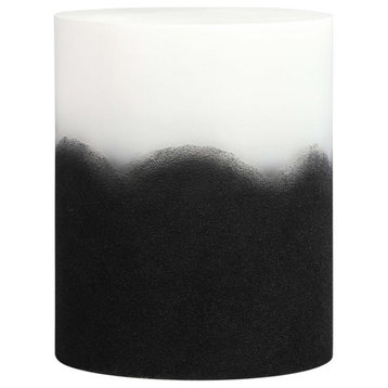 Matra Black and White Side Table, Modern Cylinder Drum End Table